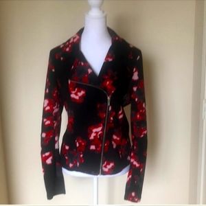 Black Rivet Women's Floral Blazer. Black with red and pink flowers. Size M.